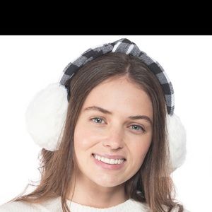 NEW women’s INC plaid winter earmuffs